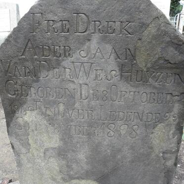 WESHUYZEN FreDrek Ader Jaan, van der 186?-1898