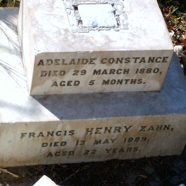 ZAHN Francis Henry -1889 :: ZAHN Adelaide Constance -1880