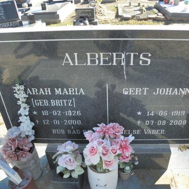 ALBERTS Gert Johannes 1919-2008 &amp; Sarah Maria BRTIZ 1926-2000