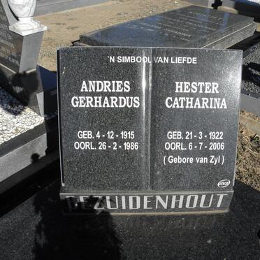 BEZUIDENHOUT Andries Gerhardus 1915-1986 &amp; Hester Catharina VAN ZYL 1922-2006