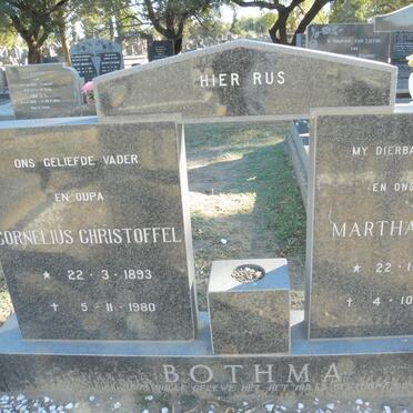 BOTHMA Cornelius Christoffel 1893-1980 &amp; Martha Maria 1904-1974