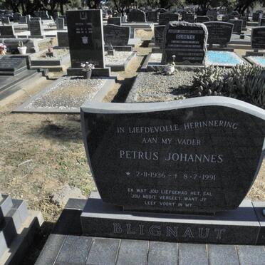 BLIGNAUT Petrus Johannes 1936-1991 &amp; Ria VISAGIE 1948-1972 