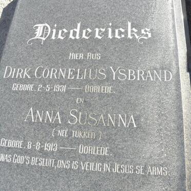DIEDERICKS Dirk Cornelius Ysbrand 1931- &amp; Anna Susanna TUKKER 1913-