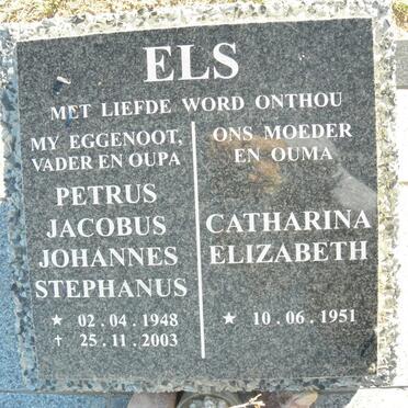 ELS Petrus Jacobus Stephanus 1948-2003 &amp; Catharina Elizabeth 1951-