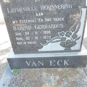 ECK Barend Gerhardus, van 1908-1972