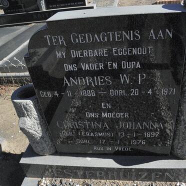 ESTERHUIZEN Andries W.P. 1888-1971 &amp; Christina Johanna ERASMUS 1897-1976