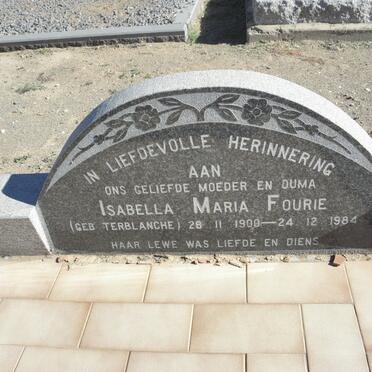 FOURIE Isabella Maria nee TERBLANCHE 1900-1984