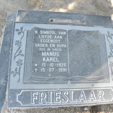 FRIESLAAR Manus Karel 1926-1991