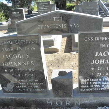 HORN Jacobus Johannes 1916-1974 &amp; Jacoba Johanna 1924-2009