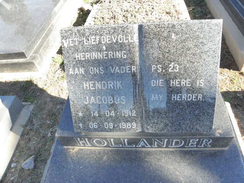 HOLLANDER Hendrik Jacobus 1912-1989