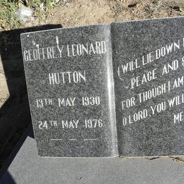 HUTTON Geoffrey Leonard 1930-1976 &amp; Wendy Mabel 1932-2003