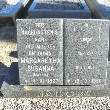 JACOBS Margaretha Susanna 1927-1990