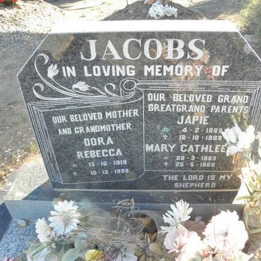 JACOBS Japie 1889-1968 &amp; Mary Cathleen 1883-1969 :: JACOBS Dora Rebecca 1919-1998
