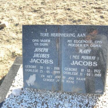 JACOBS Joseph Jacobus 1916-1999 &amp; Mary MURRAY 1922-1988