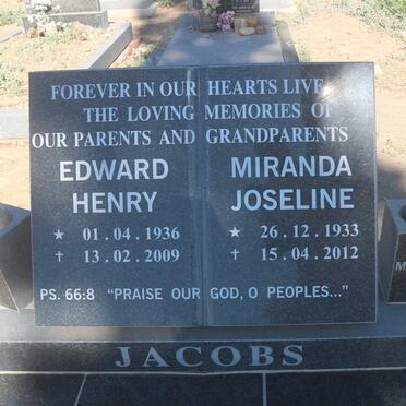 JACOBS Edward Henry 1936-2009 &amp; Miranda Joseline 1933-2012