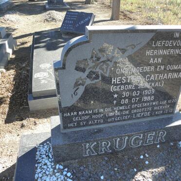 KRUGER Hester Catharina SENEKAL 1909-1988