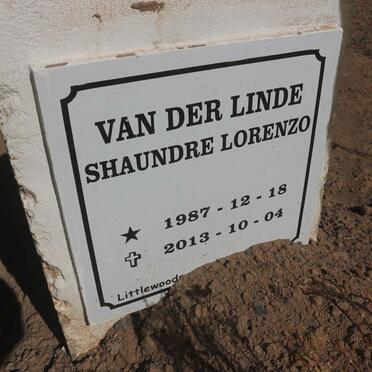 LINDE Shaundre Lorenzo, van der 1987-2013