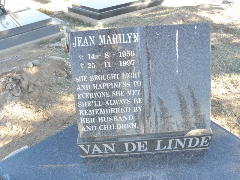 LINDE Jean Marilyn, van de 1956-1997