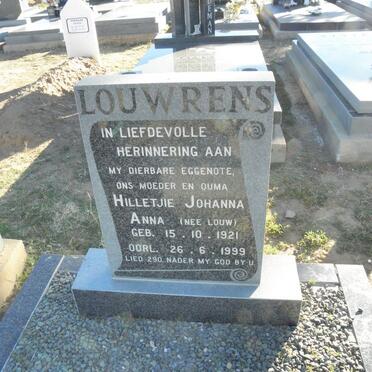 LOUWRENS Hilletjie Johanna Anna nee LOUW 1921-1999