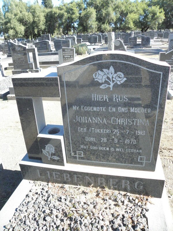 LIEBENBERG Johanna Christina nee TUKKER 1919-1970