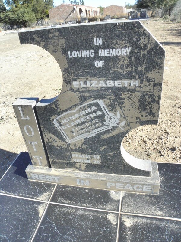 LOTT Johanna Claretha 1927-2002