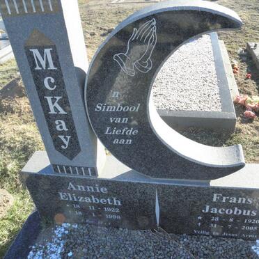 McKAY Frans Jacobus 1920-2005 &amp; Annie Elizabeth 1922-1998