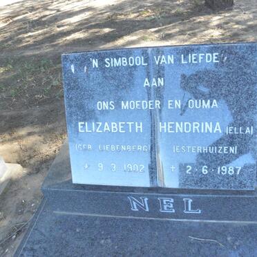 NEL Elizabeth Hendrina previously ESTERHUIZEN nee LIEBENBERG 1902-1987