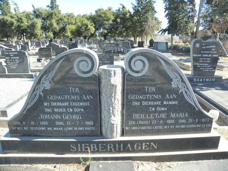 SIEBERHAGEN Johann Georg 1898-1969 &amp; Heilletjie Maria 1900-1973