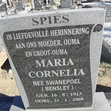 SPIES Maria Cornelia nee SWANEPOEL 1913-2009