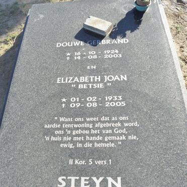 STEYN Douwe Gerbrand 1924-2003 &amp; Elizabeth Joan 1933-2005