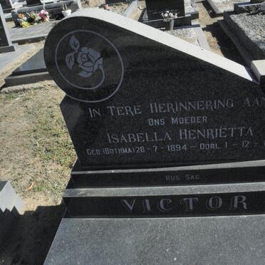 VICTOR Isabella Henrietta nee BOTHMA 1894-1972