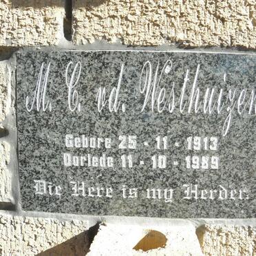WESTHUIZEN M.C., v.d. 1913-1989