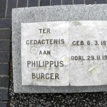 BURGER Philippus 1920-1939