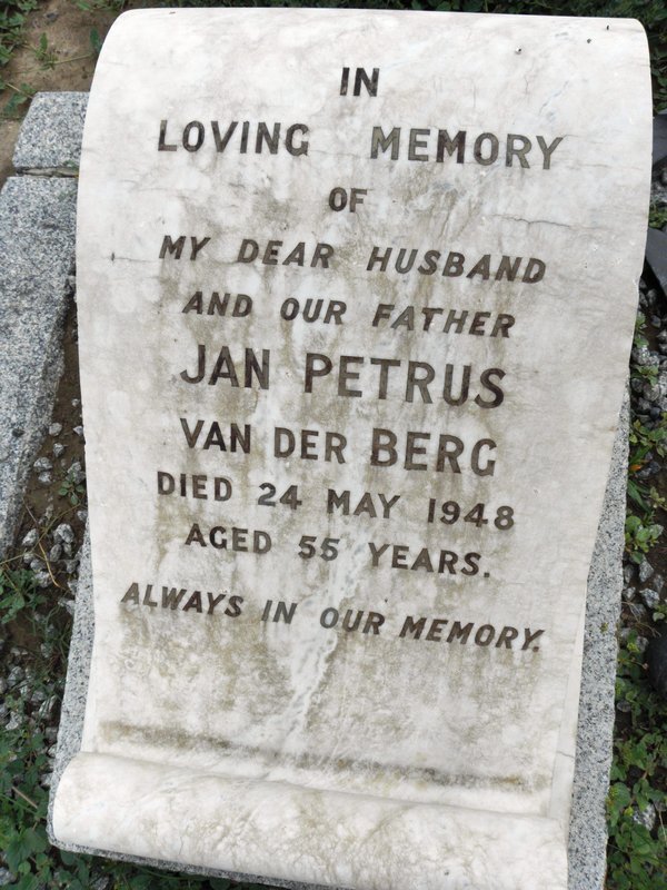 BERG Jan Petrus, van der -1948