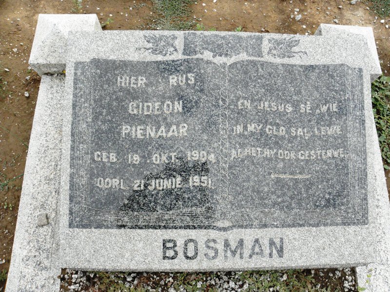 BOSMAN Gideon Pienaar 1904-1951