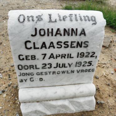 CLAASSENS Johanna 1922-1925
