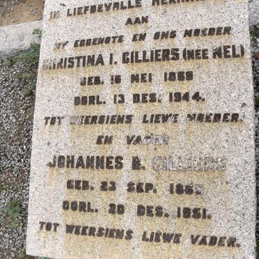 CILLIERS Johannes B. 1869-1951 &amp; Christina I. NEL 1869-1944