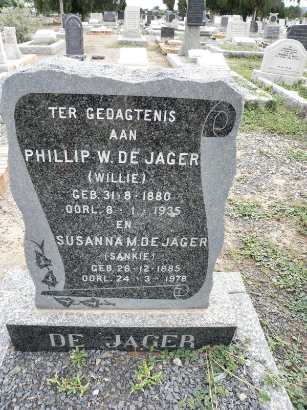 JAGER Phillip W., de 1880-1935 &amp; Susanna M. 1885-1978