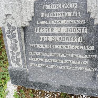 JOOSTE Hester nee SLABBERT 1886-1950