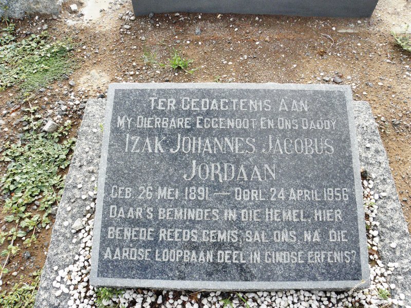 JORDAAN Izak Johannes Jacobus 1891-1956