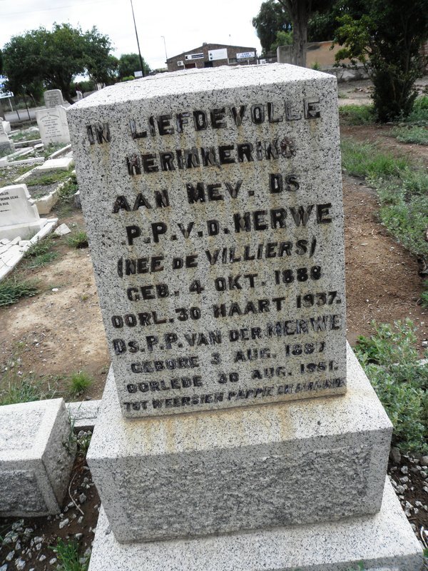 MERWE P.P., van der 1887-1951 &amp; Mev. De VILLIERS 1888-1937