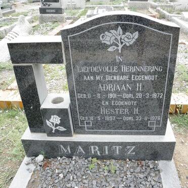 MARITZ Adriaan H. 1901-1972 &amp; Hester H. 1897-1976