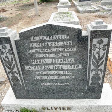 OLIVIER Maria Johanna Catharina nee LOUW 1899-1950