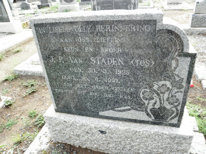 STADEN J.P., van 1925-1957