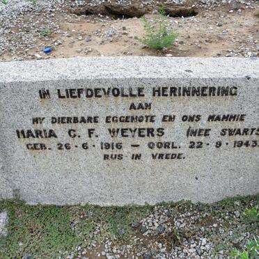 WEYERS Maria C.F. nee SWARTS 1916-1943