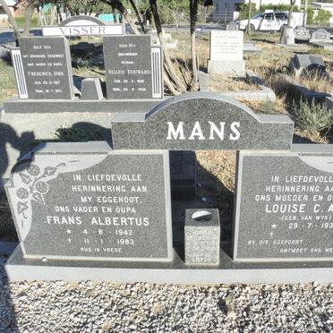 MANS Frans Albertus 1942-1983 &amp; Louisa C.A. VAN WYK 1939-