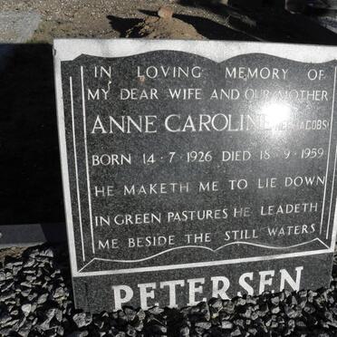PETERSEN Anne Caroline nee JACOBS 1926-1959