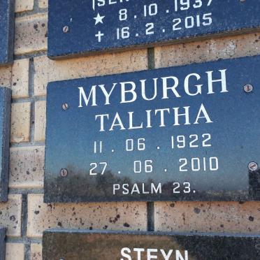 MYBURGH Talitha 1922-2010
