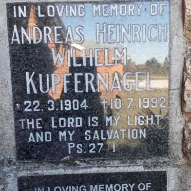 KUPFERNAGEL Andreas Heinrich Wilhelm 1904-1992