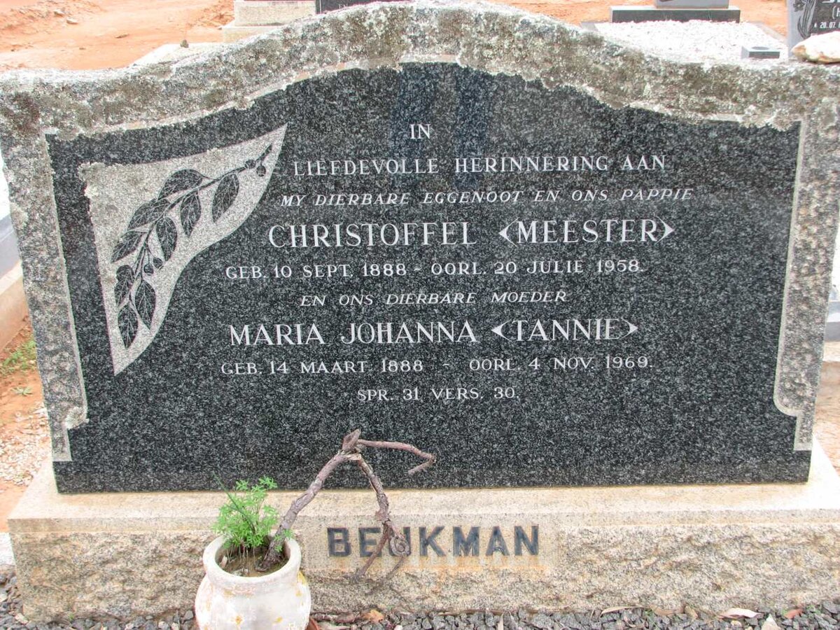 BEUKMAN Christoffel 1888-1958 &amp; Maria Johanna 1888-1969